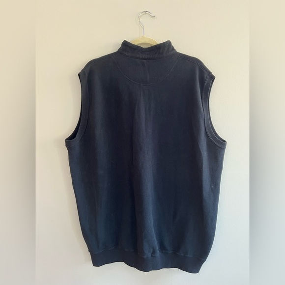 NWT Men’s Straight Down 3/4 Zip "Baltusrol" Black Cotton Golf Vest, size XL - Picture 2 of 8